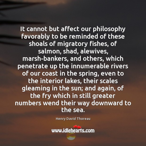 It cannot but affect our philosophy favorably to be reminded of these Henry David Thoreau Picture Quote