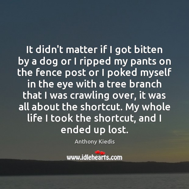 It didn’t matter if I got bitten by a dog or I Anthony Kiedis Picture Quote