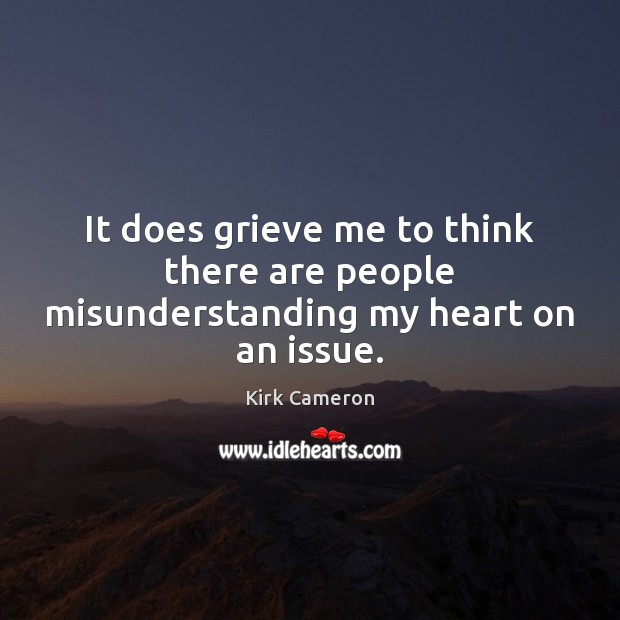 It does grieve me to think there are people misunderstanding my heart on an issue. Image