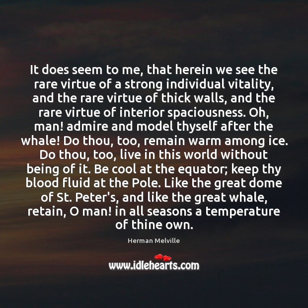 It does seem to me, that herein we see the rare virtue Herman Melville Picture Quote