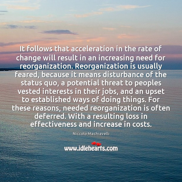 It follows that acceleration in the rate of change will result in Image