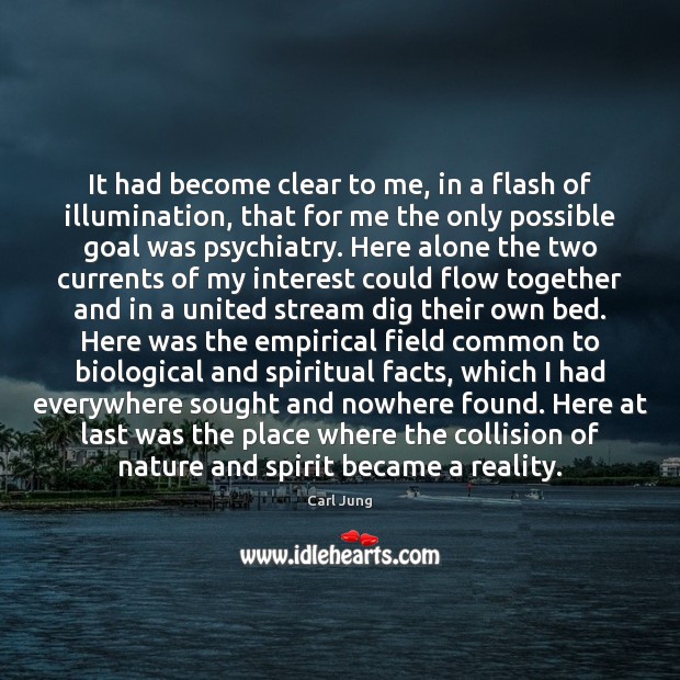 It had become clear to me, in a flash of illumination, that Carl Jung Picture Quote