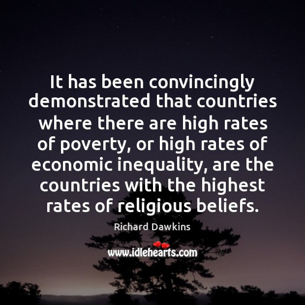 It has been convincingly demonstrated that countries where there are high rates Richard Dawkins Picture Quote