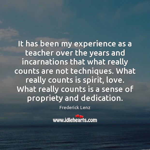 It has been my experience as a teacher over the years and Image