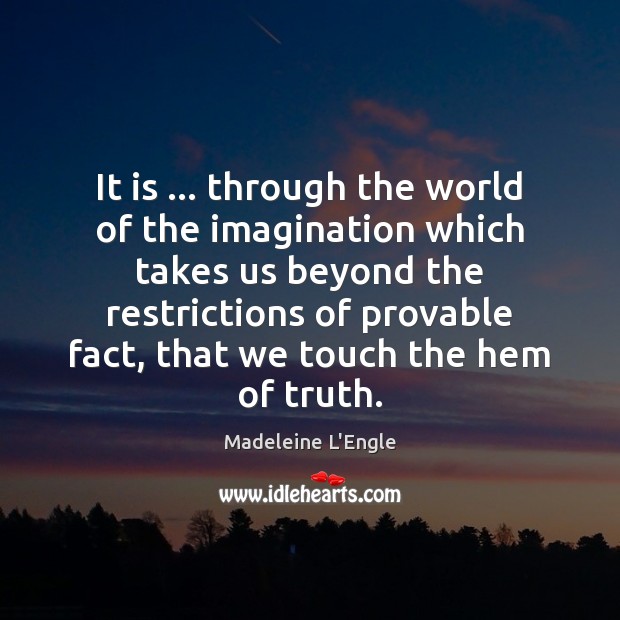 It is … through the world of the imagination which takes us beyond Image