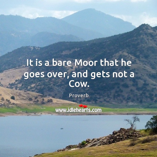 It is a bare moor that he goes over, and gets not a cow. Image