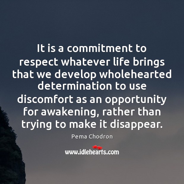 It is a commitment to respect whatever life brings that we develop Determination Quotes Image
