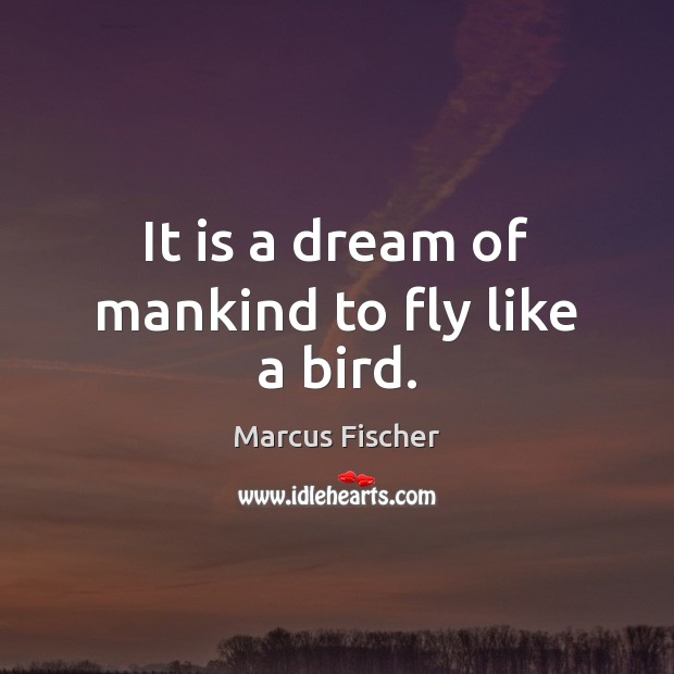 It is a dream of mankind to fly like a bird. Image