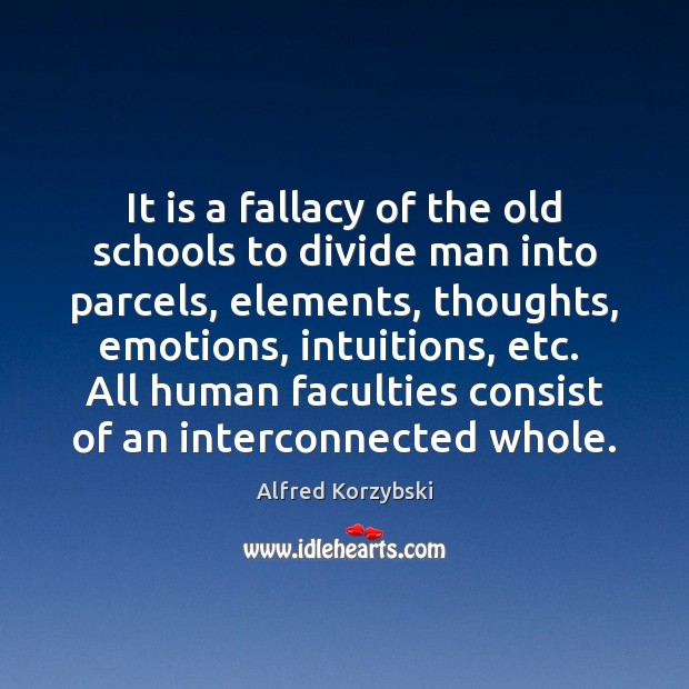 It is a fallacy of the old schools to divide man into Image