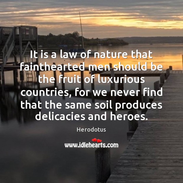 It is a law of nature that fainthearted men should be the Herodotus Picture Quote