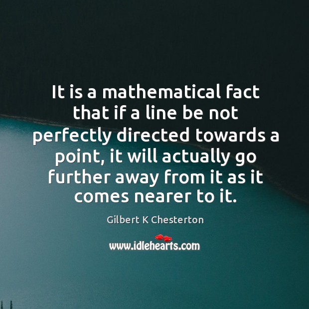 It is a mathematical fact that if a line be not perfectly Image