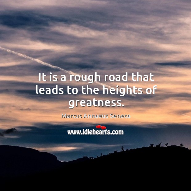 It is a rough road that leads to the heights of greatness. Image