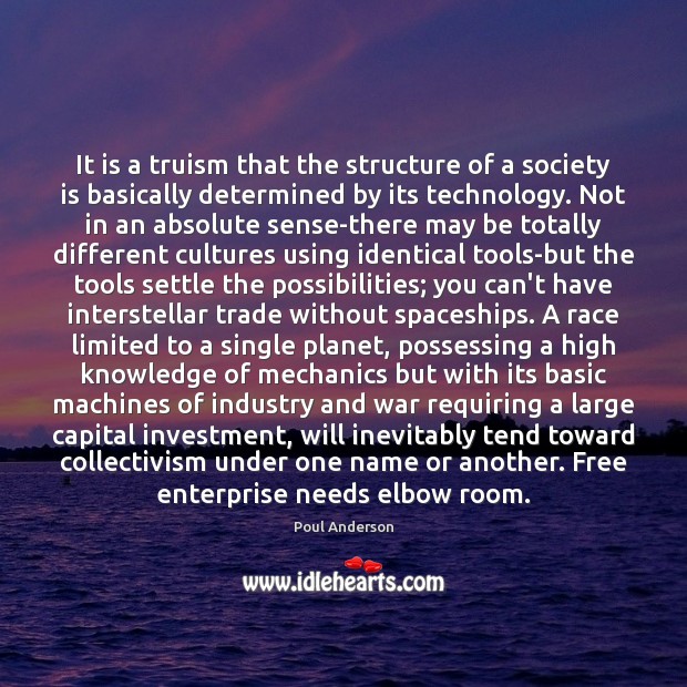 It is a truism that the structure of a society is basically Investment Quotes Image