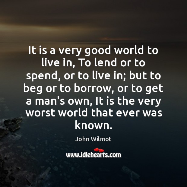 It is a very good world to live in, To lend or Image