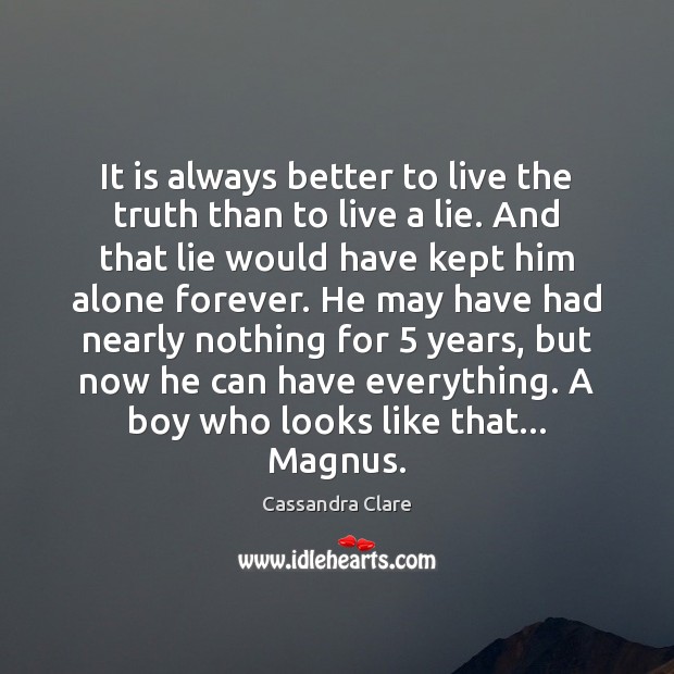 It is always better to live the truth than to live a Image