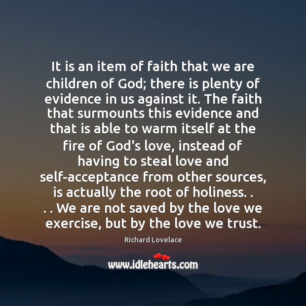 It is an item of faith that we are children of God; Image