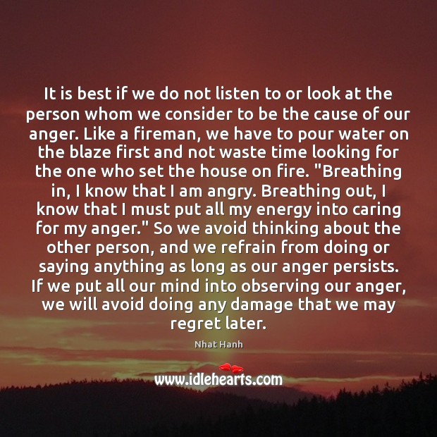 It is best if we do not listen to or look at Nhat Hanh Picture Quote
