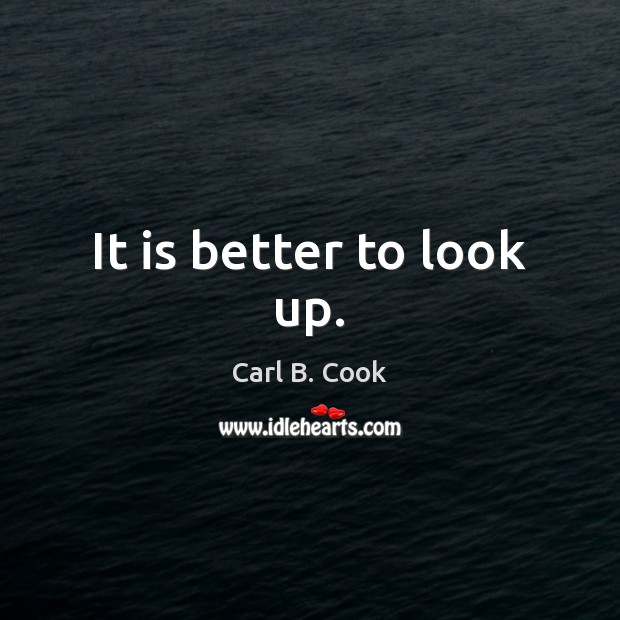 It is better to look up. Carl B. Cook Picture Quote