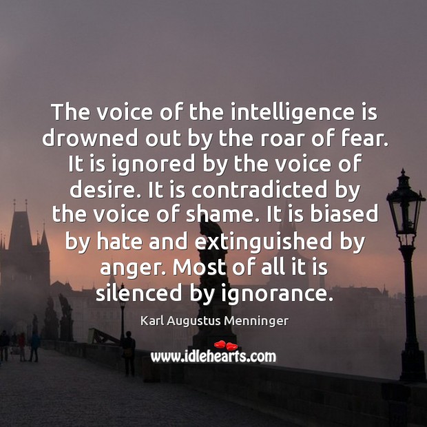 It is biased by hate and extinguished by anger. Most of all it is silenced by ignorance. Image