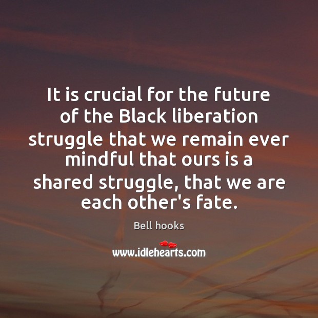 It is crucial for the future of the Black liberation struggle that Bell hooks Picture Quote