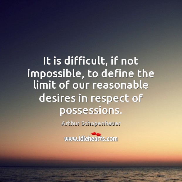 It is difficult, if not impossible, to define the limit of our Arthur Schopenhauer Picture Quote