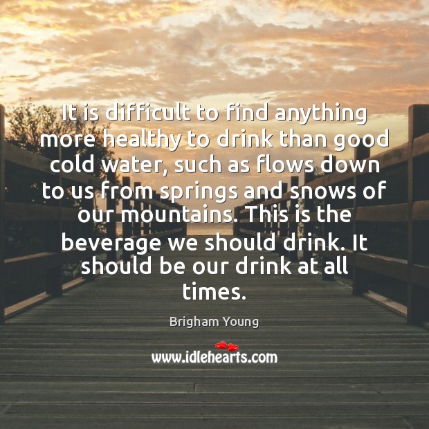 It is difficult to find anything more healthy to drink than good Brigham Young Picture Quote