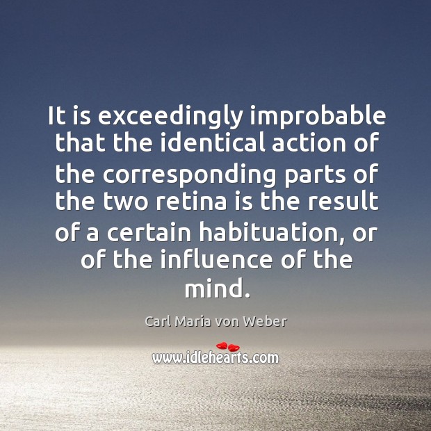 It is exceedingly improbable that the identical action of the corresponding parts of the two Carl Maria von Weber Picture Quote