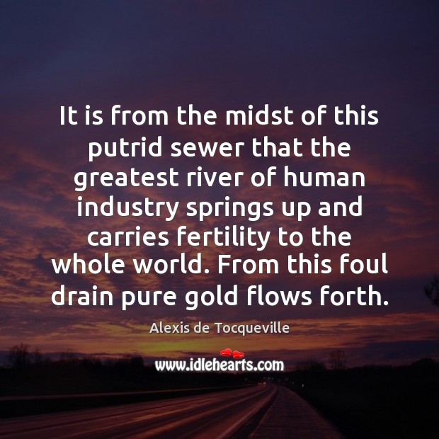 It is from the midst of this putrid sewer that the greatest Alexis de Tocqueville Picture Quote