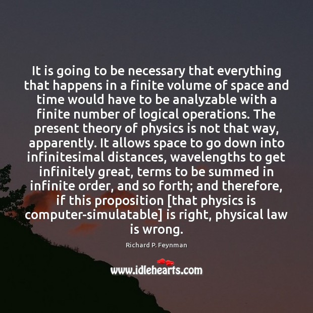 It is going to be necessary that everything that happens in a Richard P. Feynman Picture Quote