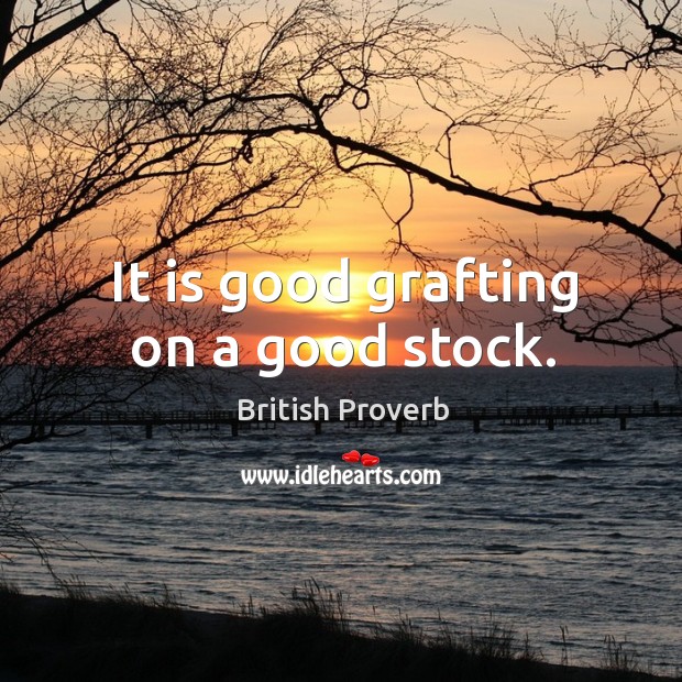 It is good grafting on a good stock. British Proverbs Image