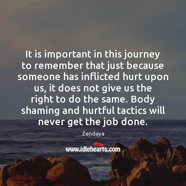 It is important in this journey to remember that just because someone Hurt Quotes Image