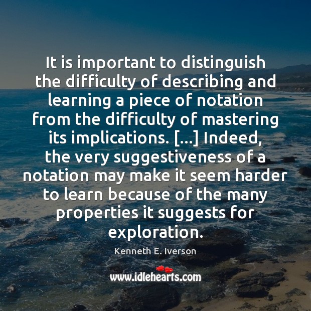It is important to distinguish the difficulty of describing and learning a Image
