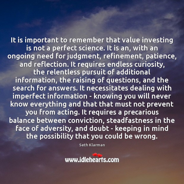 It is important to remember that value investing is not a perfect Image