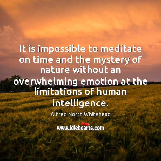 It is impossible to meditate on time and the mystery of nature Alfred North Whitehead Picture Quote