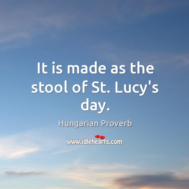 It is made as the stool of st. Lucy’s day. Image