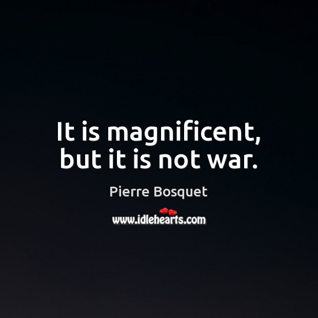 It is magnificent, but it is not war. Image