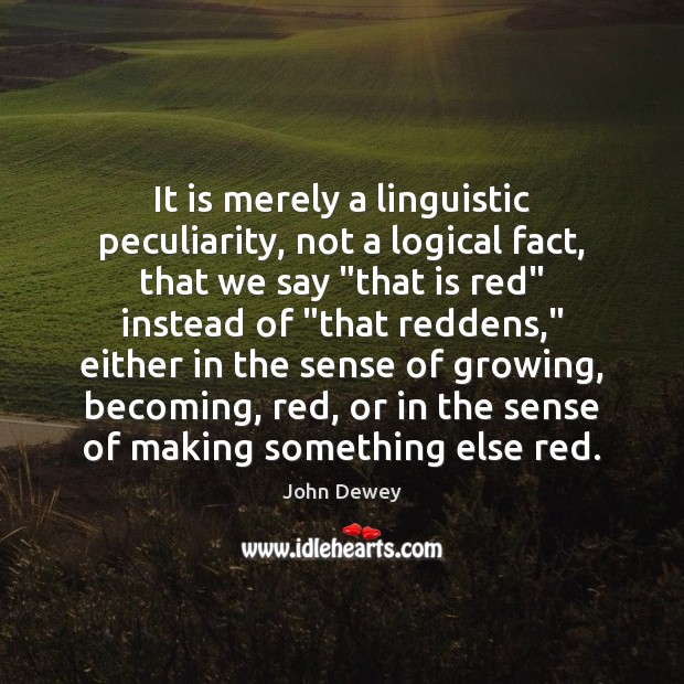 It is merely a linguistic peculiarity, not a logical fact, that we Image