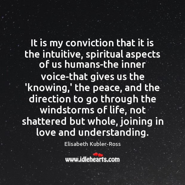 It is my conviction that it is the intuitive, spiritual aspects of Elisabeth Kubler-Ross Picture Quote