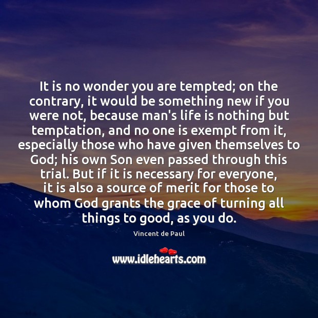 It is no wonder you are tempted; on the contrary, it would Vincent de Paul Picture Quote