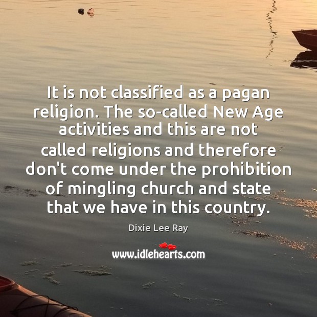 It is not classified as a pagan religion. The so-called New Age Image
