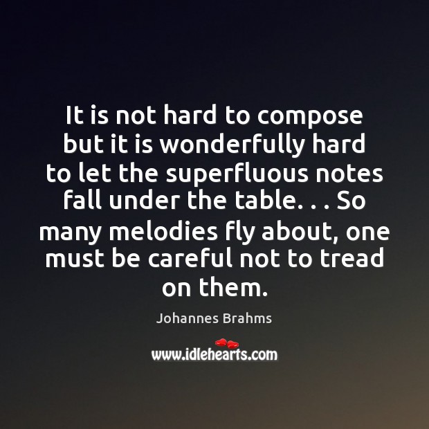 It is not hard to compose but it is wonderfully hard to Johannes Brahms Picture Quote