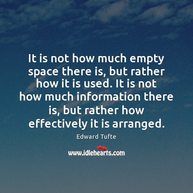 It is not how much empty space there is, but rather how Edward Tufte Picture Quote