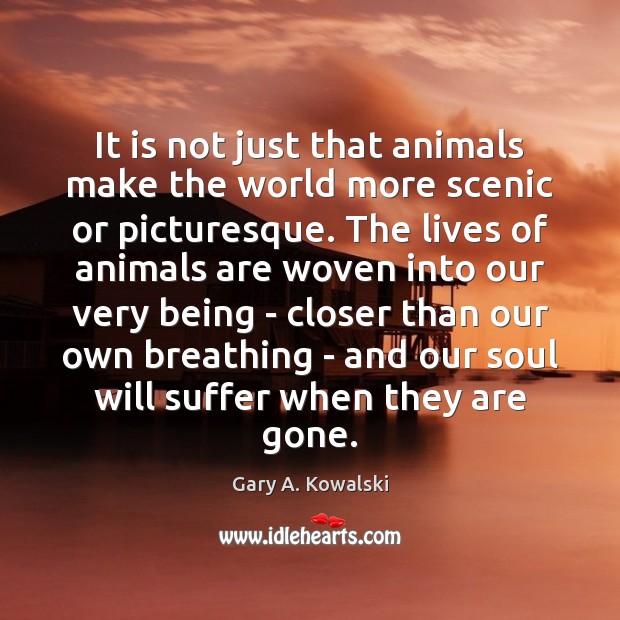 It is not just that animals make the world more scenic or Image