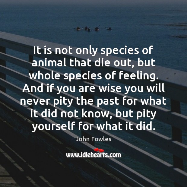 It is not only species of animal that die out, but whole John Fowles Picture Quote