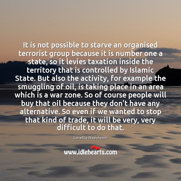 It is not possible to starve an organised terrorist group because it Loretta Napoleoni Picture Quote