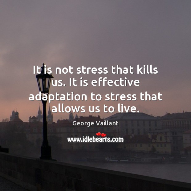 It is not stress that kills us. It is effective adaptation to George Vaillant Picture Quote