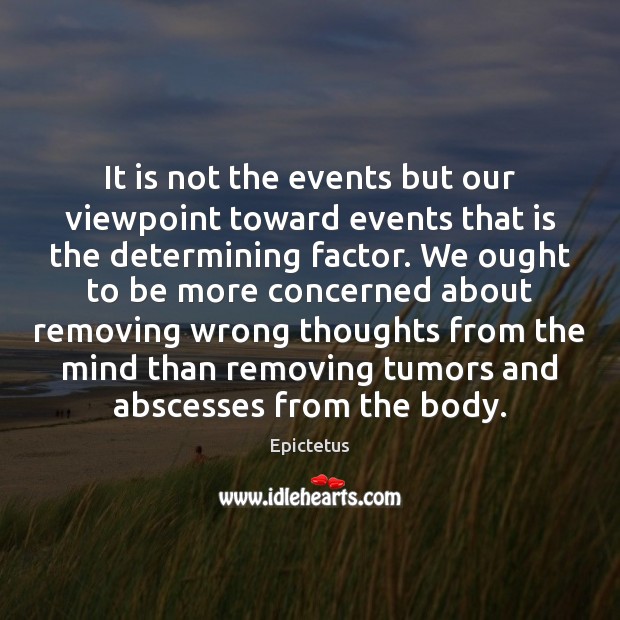 It is not the events but our viewpoint toward events that is Epictetus Picture Quote