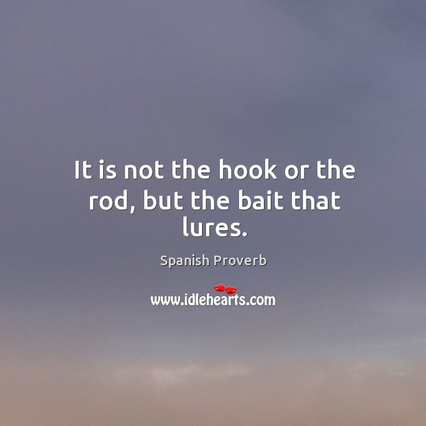 It is not the hook or the rod, but the bait that lures. Image