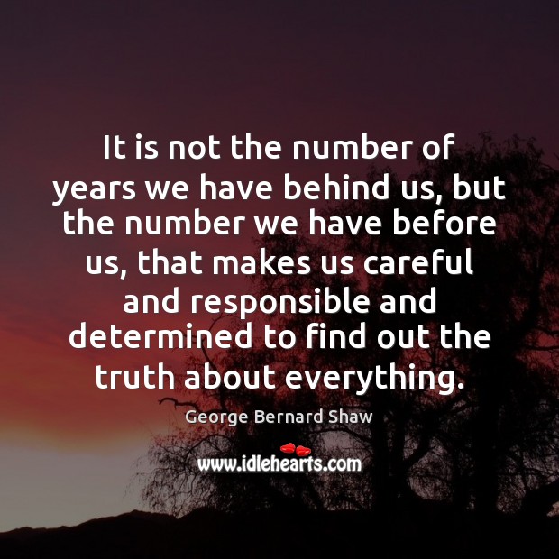 It is not the number of years we have behind us, but George Bernard Shaw Picture Quote