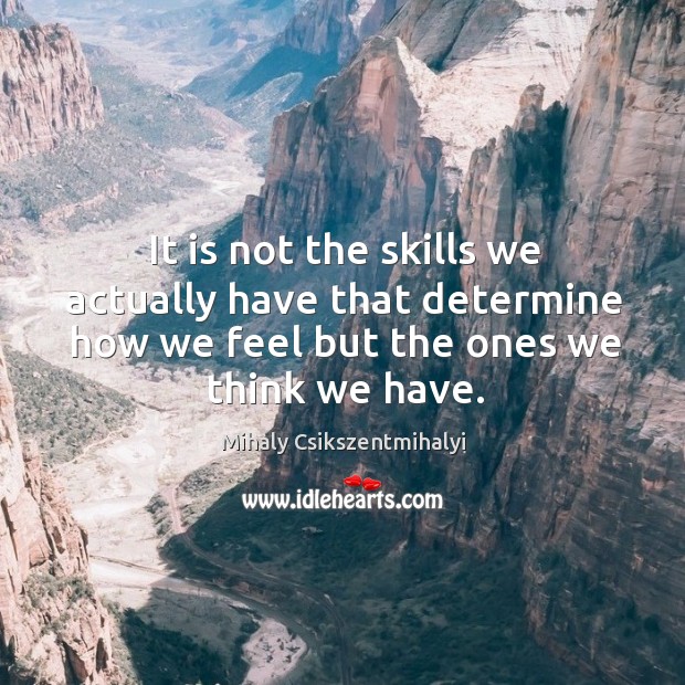 It is not the skills we actually have that determine how we Mihaly Csikszentmihalyi Picture Quote